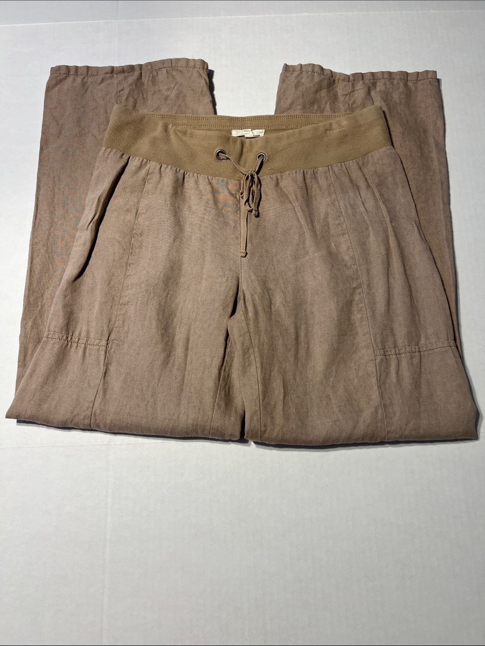 Eileen Fisher Organic Cotten Drawstring Waist Pants Size Small Petite